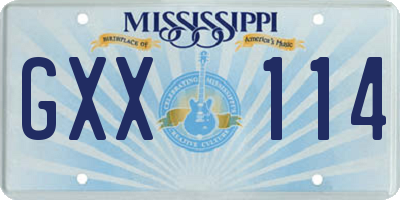 MS license plate GXX114