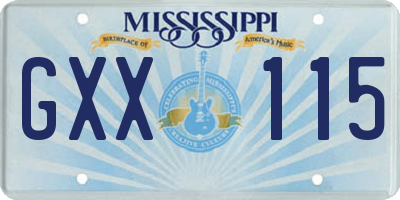 MS license plate GXX115