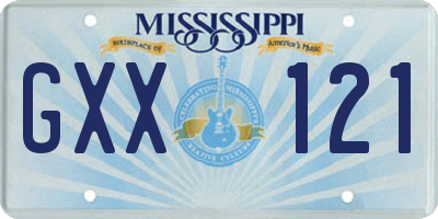 MS license plate GXX121