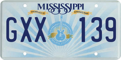 MS license plate GXX139