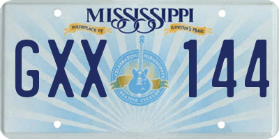 MS license plate GXX144