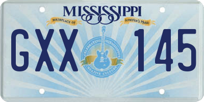MS license plate GXX145