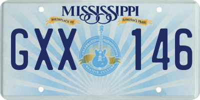 MS license plate GXX146