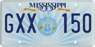 MS license plate GXX150