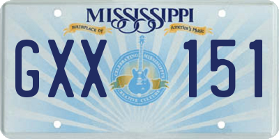 MS license plate GXX151