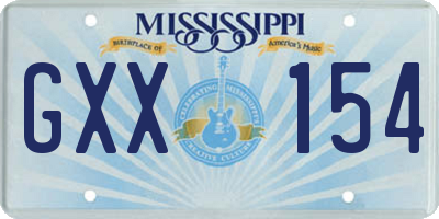 MS license plate GXX154