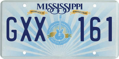 MS license plate GXX161