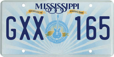 MS license plate GXX165