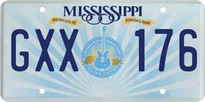 MS license plate GXX176