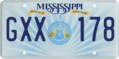 MS license plate GXX178