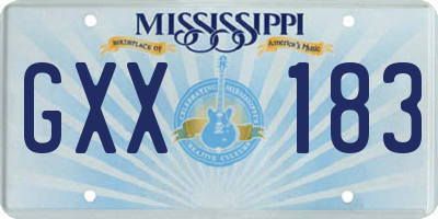 MS license plate GXX183