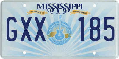 MS license plate GXX185