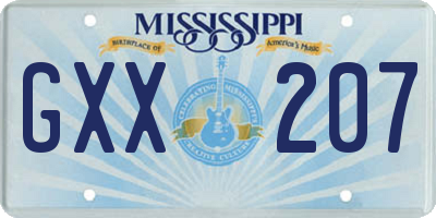 MS license plate GXX207