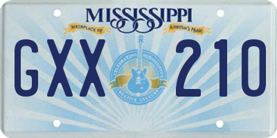 MS license plate GXX210