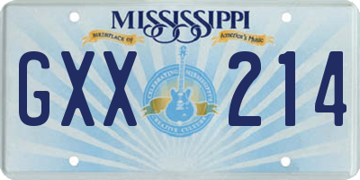 MS license plate GXX214