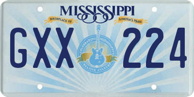 MS license plate GXX224