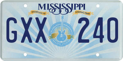 MS license plate GXX240