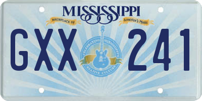 MS license plate GXX241