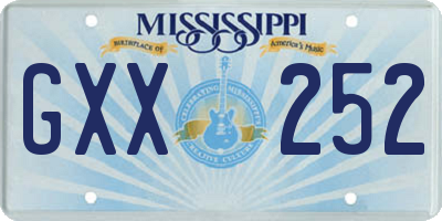 MS license plate GXX252