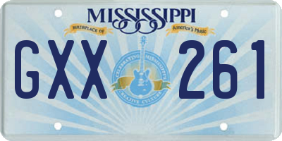 MS license plate GXX261