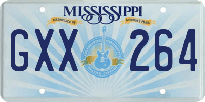 MS license plate GXX264