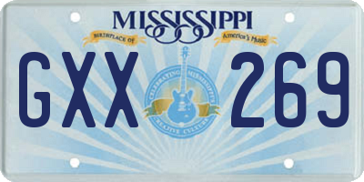 MS license plate GXX269