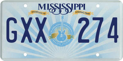 MS license plate GXX274