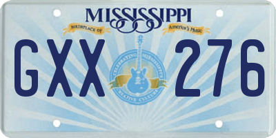 MS license plate GXX276