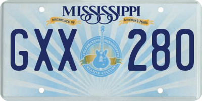 MS license plate GXX280
