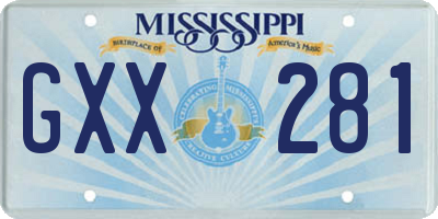 MS license plate GXX281