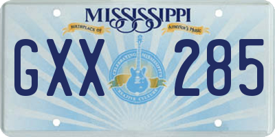 MS license plate GXX285