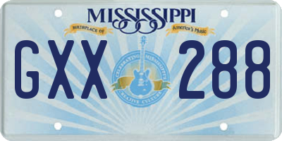 MS license plate GXX288