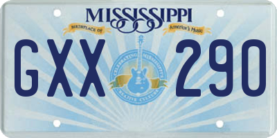 MS license plate GXX290