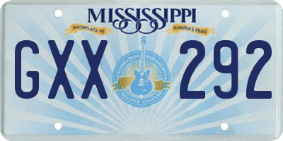 MS license plate GXX292