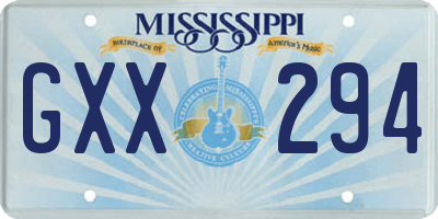 MS license plate GXX294