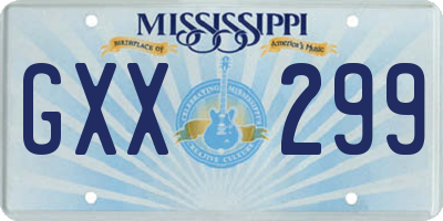 MS license plate GXX299