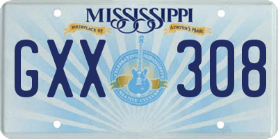 MS license plate GXX308