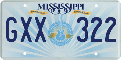 MS license plate GXX322