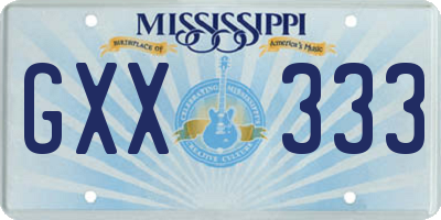 MS license plate GXX333