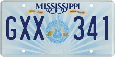 MS license plate GXX341