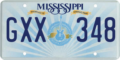 MS license plate GXX348