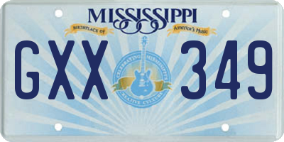 MS license plate GXX349
