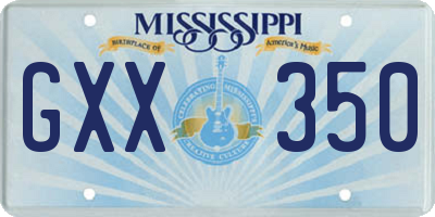 MS license plate GXX350