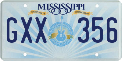 MS license plate GXX356