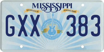 MS license plate GXX383