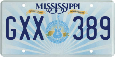 MS license plate GXX389