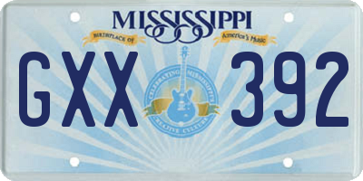 MS license plate GXX392