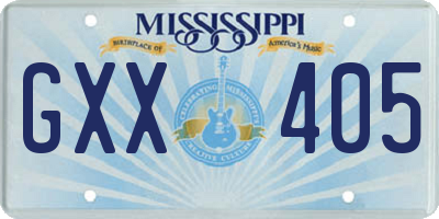 MS license plate GXX405