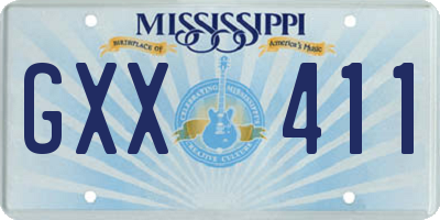 MS license plate GXX411