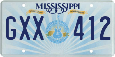 MS license plate GXX412